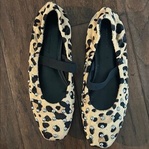 EUC Leopard Print Flats with studs
